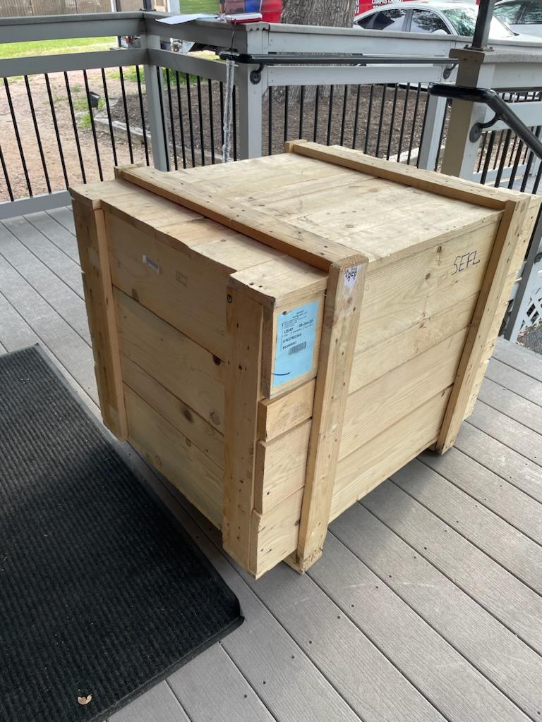 Custom wood crate built by Ship-n-Crate for shipping server racks and sensitive IT equipment